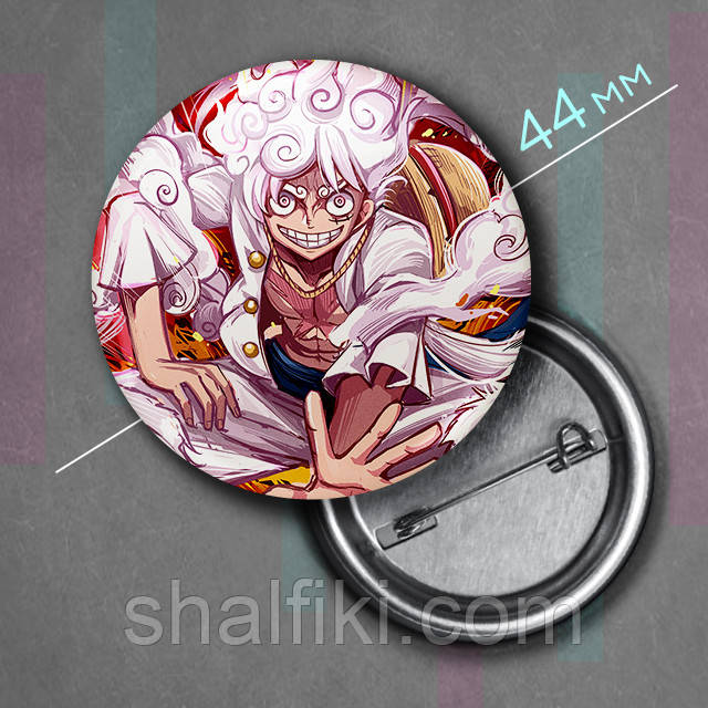 "Манкі Д. Луффі (Ван Піс / One Piece)" значок круглий на булавці Ø44 мм, фото 1