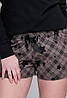 Жіноча піжама бавовна джемпер і шорти Sensis She-K чорна розмір 46 L, фото 6