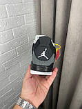 Кросівки зимові Nike Jordan 4 Black Grey Winter Fur чоловічі сірі з хутром високі шкіряні, фото 8
