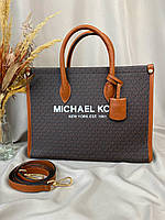 Женская сумочка Michael Kors, кожаная сумка шопер через плечо коричневая мишель корс