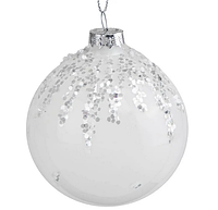 Стеклянный новогодний елочный шар "Зефир", 8 см декор на новый год, рождественский шар на елку