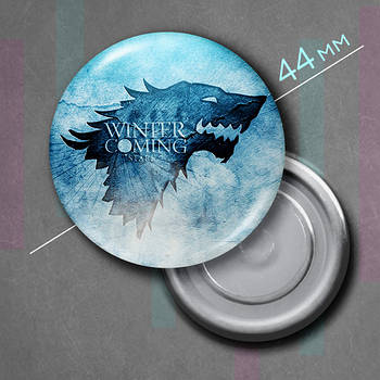 "Зима близько Winter is coming (Гра престолів)" магніт круглий Ø44 мм