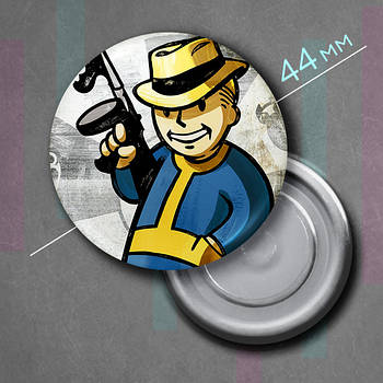 "Волт Бой гангстер (Фаллаут)" магніт круглий Ø44 мм