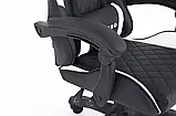 Комп‘ютерне крісло з карбоновими вставками CARBON Quattro Gaming ЧОРНО-БІЛЕ Відмінна якість! НОВИНКА!, фото 8
