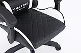 Комп‘ютерне крісло з карбоновими вставками CARBON Quattro Gaming ЧОРНО-БІЛЕ Відмінна якість! НОВИНКА!, фото 7