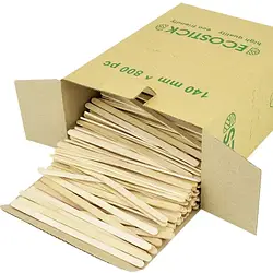Мішалка дерев'яна "ЕКО"д/кави 14 см, 2мм Преміум BOX (800 шт.)