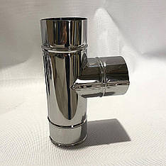 Трійник із крапельником для димоходу неіржавкий, d 110 мм