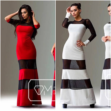 Довга сукня з сіткою р.42,44, фото 1