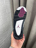 Кросівки зимові Nike Jordan 4 White Purple Fur WInter чоловічі білі з хутром високі шкіряні, фото 6