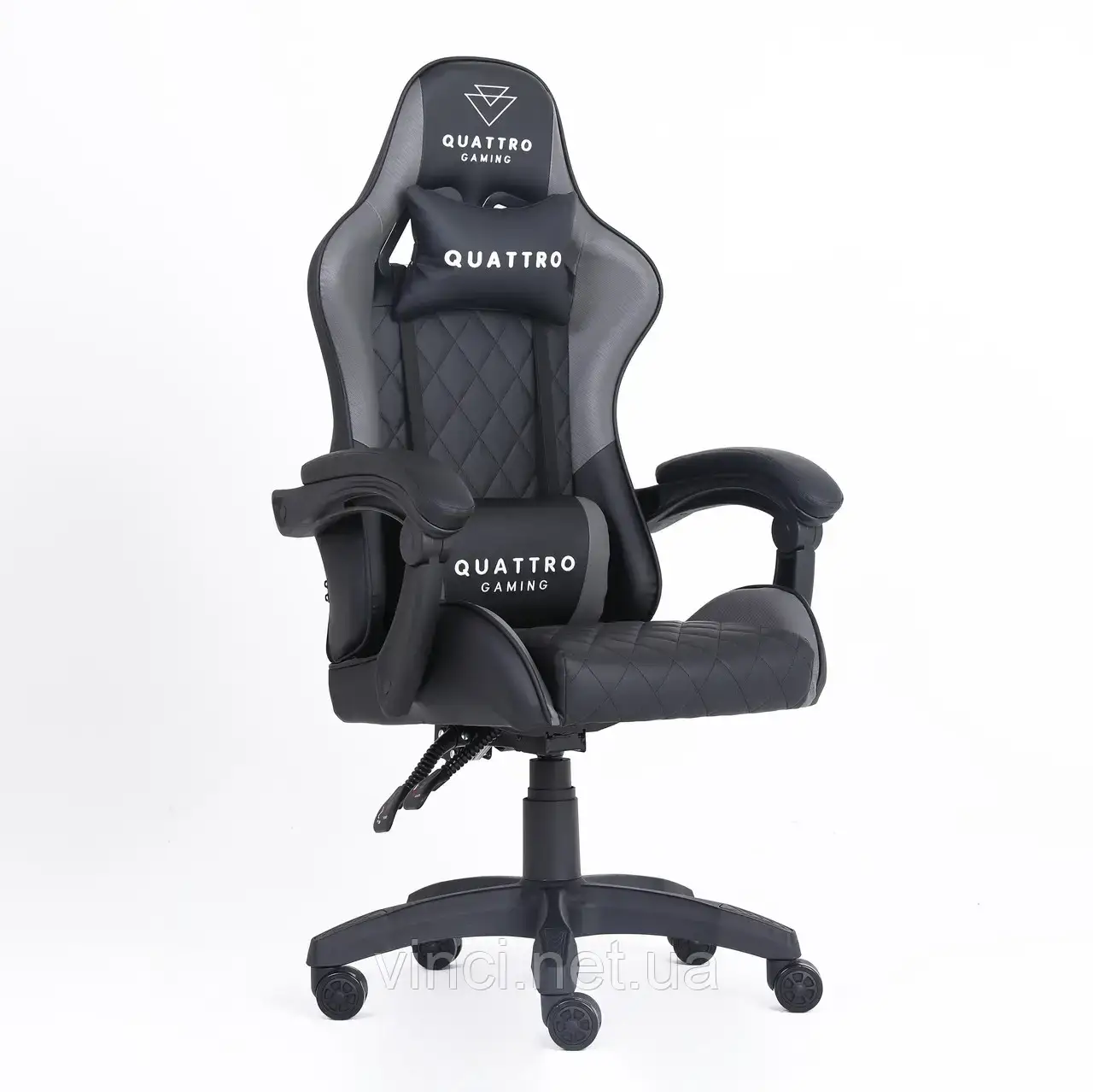 Комп‘ютерне крісло з карбоновими вставками CARBON Quattro Gaming ЧОРНО-СІРЕ Відмінна якість! НОВИНКА!