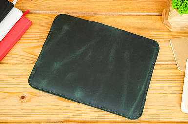 Шкіряний чохол для iPad з утримувачем для Apple Pencil, натуральна Вінтажна шкіра, колір Зелений