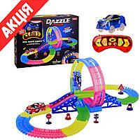 Автотрек гнучкий на радіокеруванні 348 см Конструктор, що світиться гоночна траса Дитячий трек для машинок