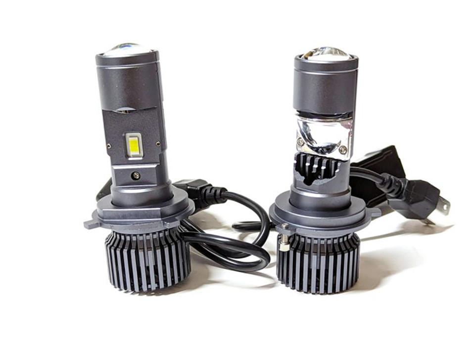 Світлодіодні LED лед лампи лінзи GT4 цоколь H4, міні бі-лінзи 6500К з ...