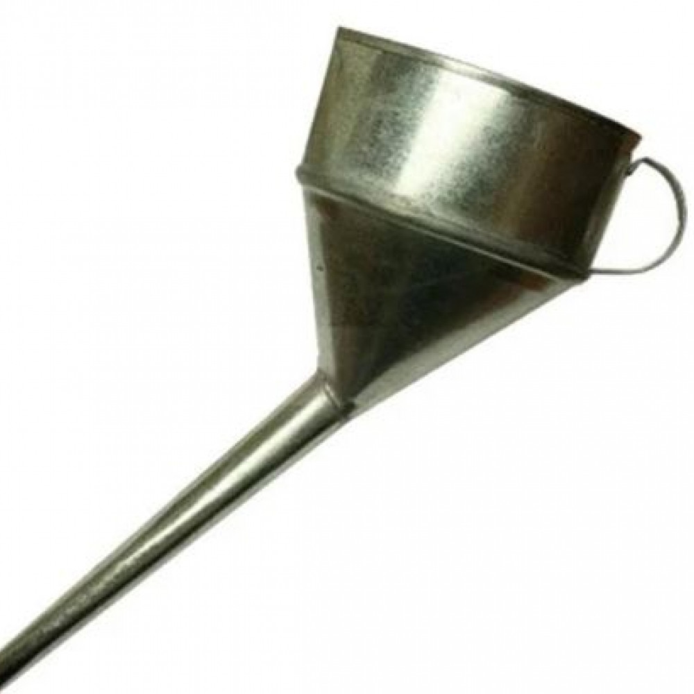 Лійка металева Бензин/дизель коса вузька носик під клапан оцинкована (FM001)