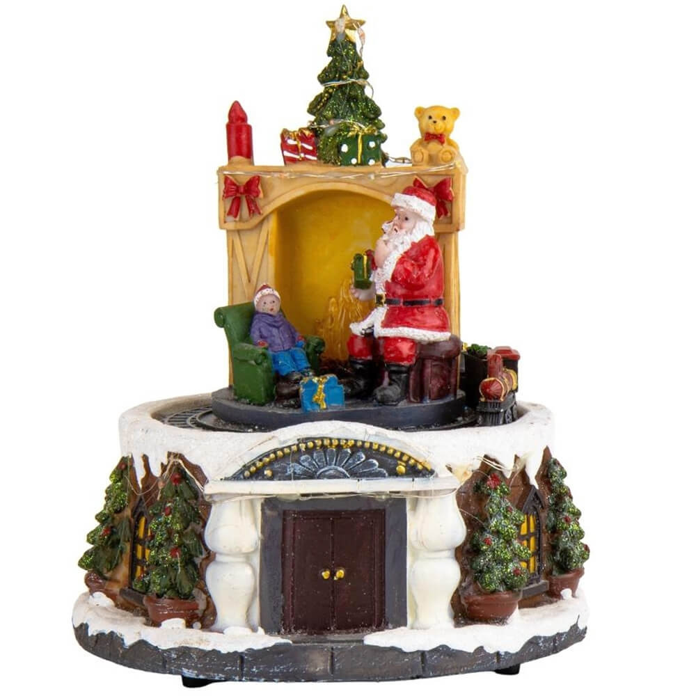 Новорічна музична карусель з підсвічуванням "Новорічне тепло" працює від USB-кабелю та батарейок, фото 1