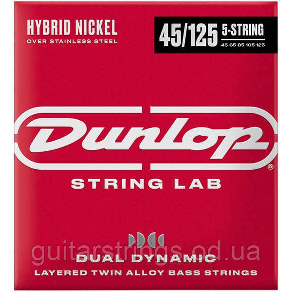 Струны Dunlop DBHYN45125 Dual Dynamic Hybrid Nickel 5-String 45-125