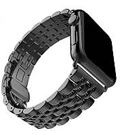 Браслет BeWatch для Apple Watch series 3 | 4 | 5 | 6 с шириной корпуса 38|40mm Link стальной Черный (1021401)