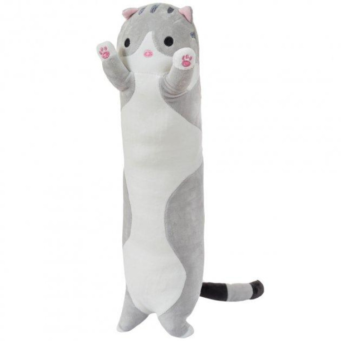 М'яка іграшка подушка Кіт обіймашка Батон EL-2117-1 70 см Сірий, фото 1