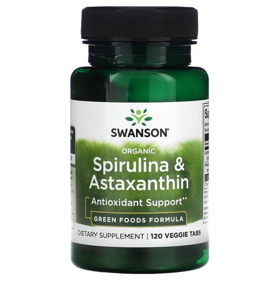 Organic Spirulina & Astaxanthin Swanson 120 таблеток