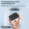 Перехідник мережевий Promate TripMate-GaN75 EU/US/UK/AU на EU/US/UK/AU, 3хUSB-С, 2хUSB-A 75W total Black (tripmate-gan75), фото 3