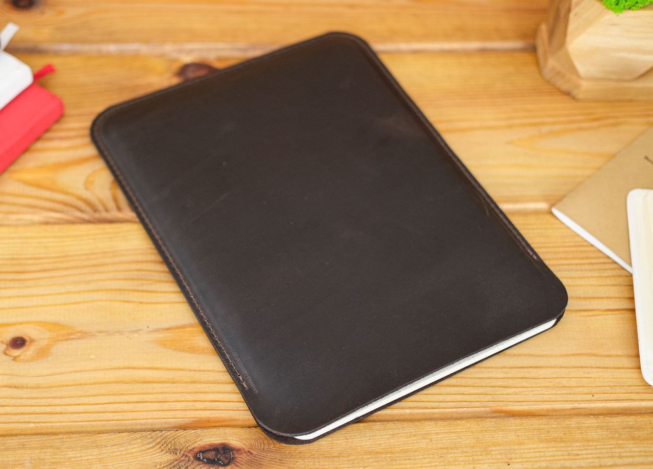 Чохол для iPad Дизайн №1 з натуральної шкіри колір Шоколад