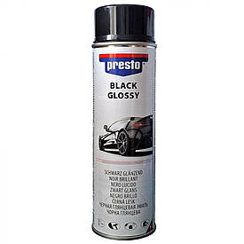 Акрилова автоемаль спрей для дисків чорна Presto Black Glossy RAL 9005 500мл