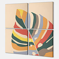 Модульная картина из четырех частей Color Leaf Malevich Store 153x153 см (MK423206)