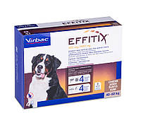 "Virbac EFFITIX" - капли от блох, клещей, комаров для собак от 40 до 60 кг (4 шт в упаковке)