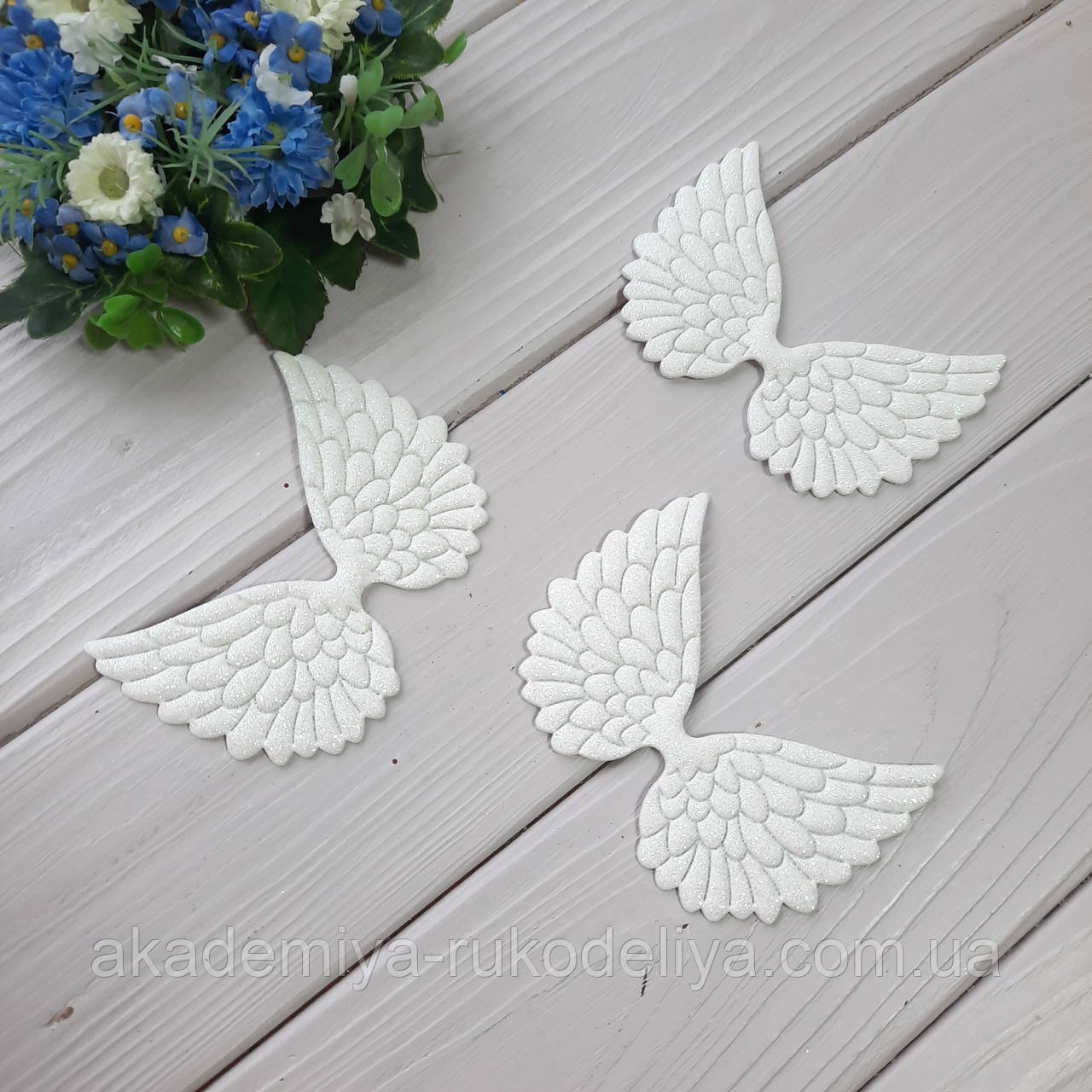 Крила БІЛОВІ набір 10 ШТ — (9 на 6.5 см), фото 1