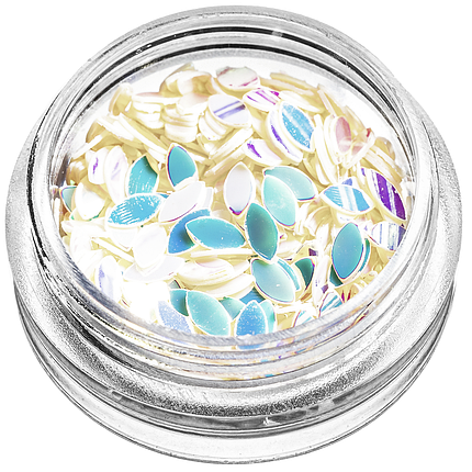 Пелюстки для декору, біло-блакитна голограма, фото 1