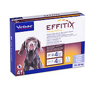 "Virbac EFFITIX" - Капли от блох, клещей, комаров для собак от 10 до 20 кг (4 шт в упаковке)