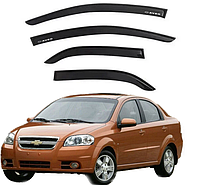 Дефлекторы окон ветровики Chevrolet Aveo T200 2002-2006 Седан Скотч 3M