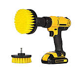 Щітки для чищення та прибирання Насадки на дриль шуруповерт набір 3 шт Drill Brush для хімчистки авто, фото 7
