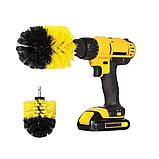 Щітки для чищення та прибирання Насадки на дриль шуруповерт набір 3 шт Drill Brush для хімчистки авто, фото 9