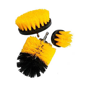 Щітки для чищення та прибирання Насадки на дриль шуруповерт набір 3 шт Drill Brush для хімчистки авто