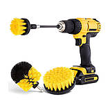 Щітки для чищення та прибирання Насадки на дриль шуруповерт набір 3 шт Drill Brush для хімчистки авто, фото 2