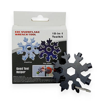 Універсальний гайковий ключ мультитул SNOWFLAKE WRENCH TOOL Сніжинка 18 в 1, фото 1