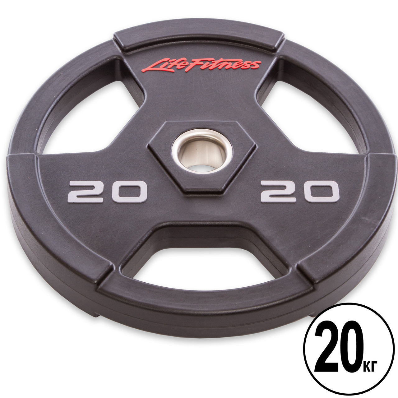 Диски (диски) поліуретанові з хватом і металевою втулкою d-51 мм Life Fitness SC-80154-20 20 кг