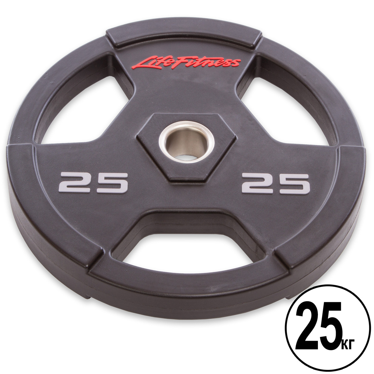 Диски (диски) поліуретанові з хватом і металевою втулкою d-51 мм Life Fitness SC-80154-25 25 кг