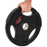 Бамперні диски (бліни) для кросфіту з потрійним хватом 1 шт. х 15 кг LIFE FITNESS SC-80154B-15 51 мм, фото 5
