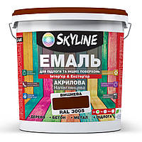 Эмаль для пола и других поверхностей акриловая SkyLine Вишневый RAL 3005 3 л