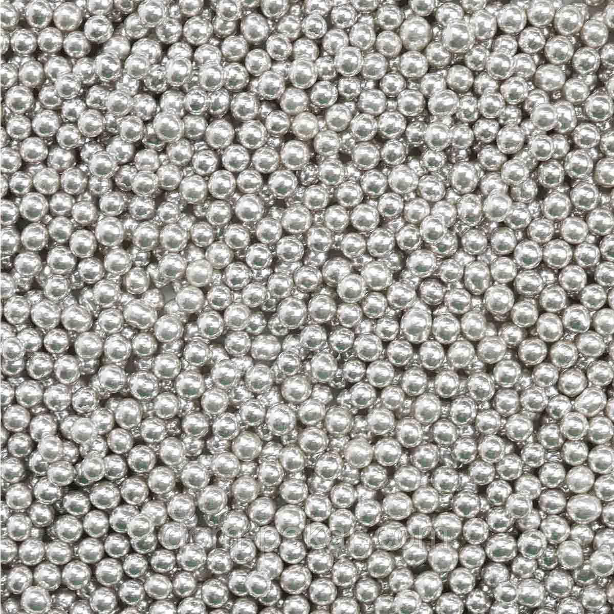 Бусинки (сахарные Серебряные 2 мм) (25 гр.) - фото 1 - id-p26021738