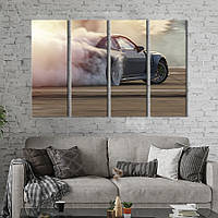 Картина на холсте KIL Art Красивый автомобильный дрифт 209x133 см (1310-41)