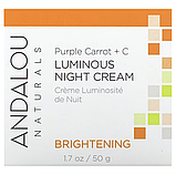 Andalou Naturals, нічний крем для сяючої шкіри з фіолетовою морквою та вітаміном С, для освітлення шкіри, 50 мл, фото 3