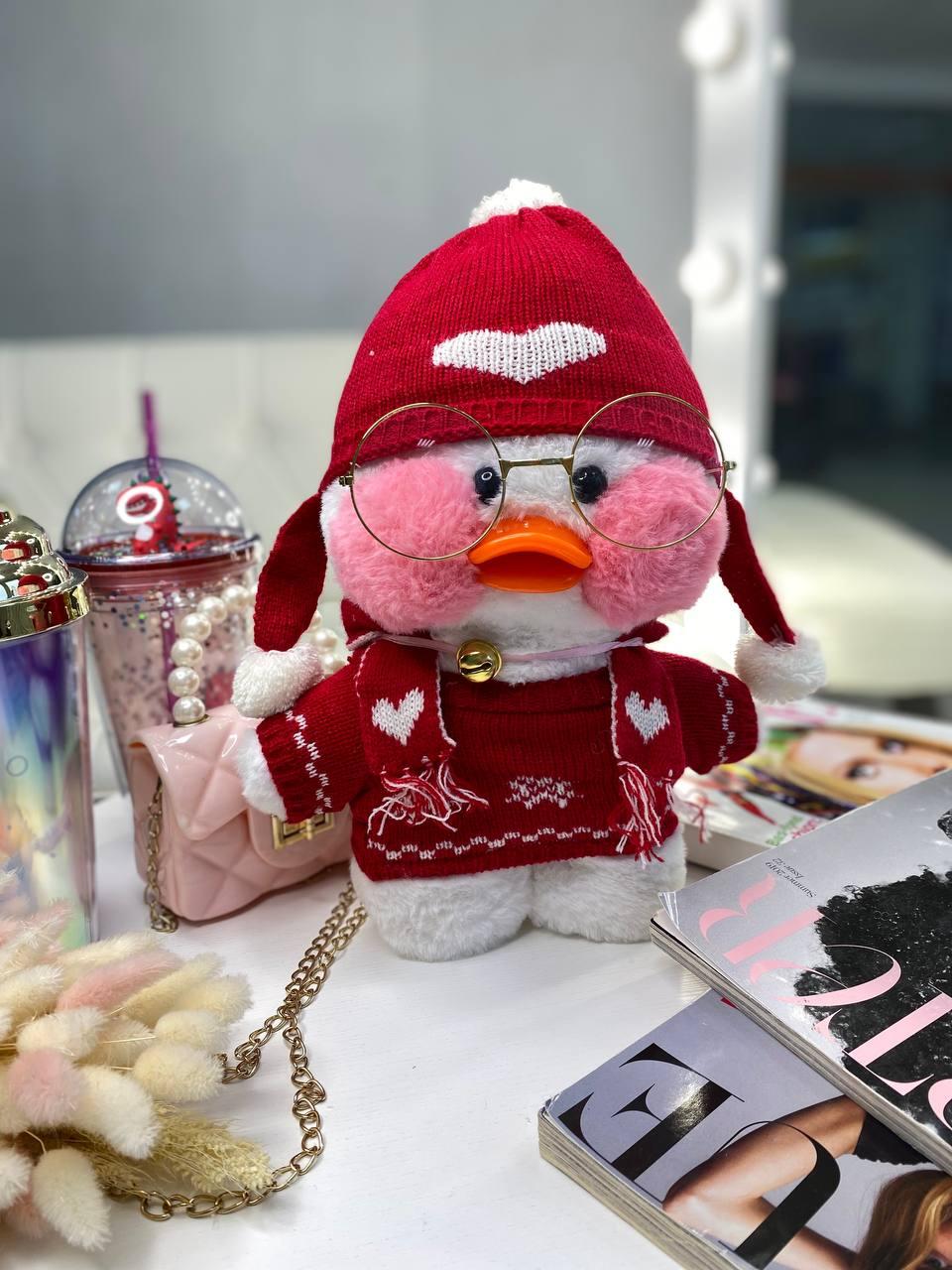 Іграшка "Lalafanfan" з одягом (кофта, шапка, шарф + окуляри) Біла 9024 Bambini, Білий, Унісекс