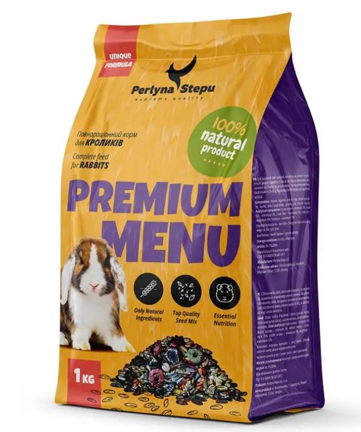 Зерносуміш для кроликів Перлина Степу Perlyna Stepu Premium Menu, 1кг