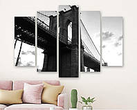 Модульная картина на холсте из пяти частей KIL Art Мост в Бруклине на Лонг-Айленде 187x119 см (M51_XL_254)