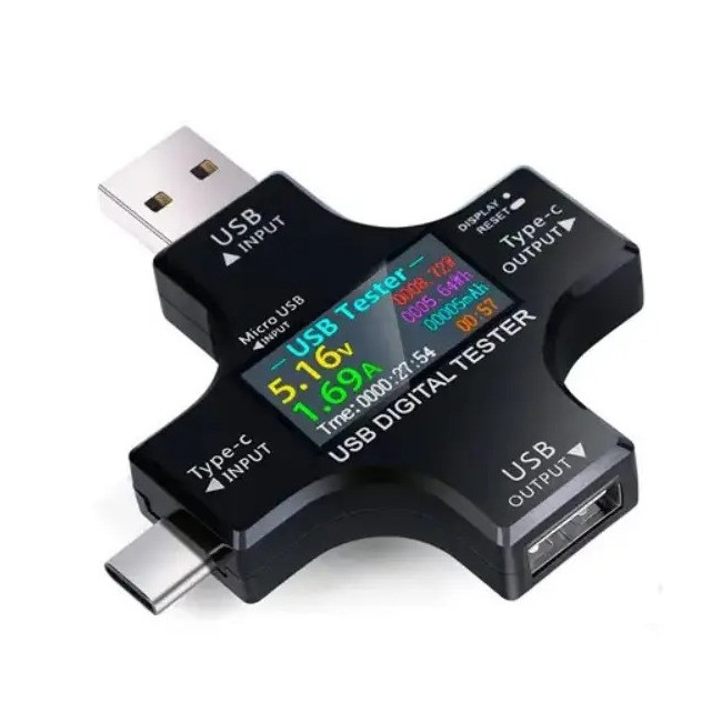 USB тестер ємності акумуляторів Atorch J-7C Type-C MicroUSB, фото 1