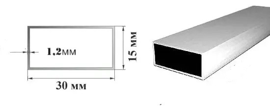 Труба профільна 30x15х1,2 сорт 2 (виробничий брак)