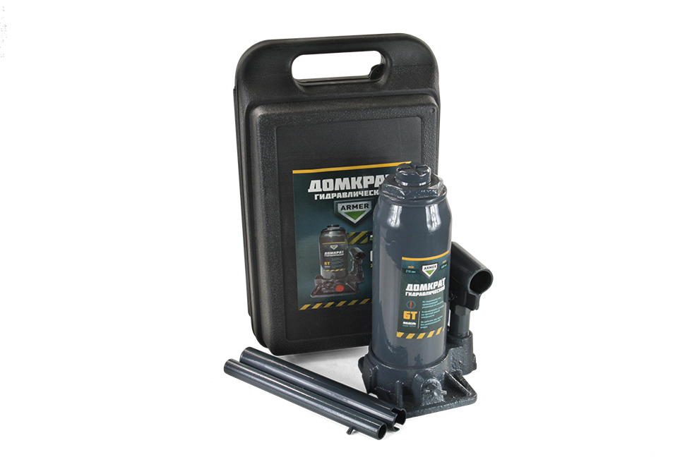 Гідравлічний домкрат, 6.0 т, у пластиковому кейсі ARMER ARM-6PVC